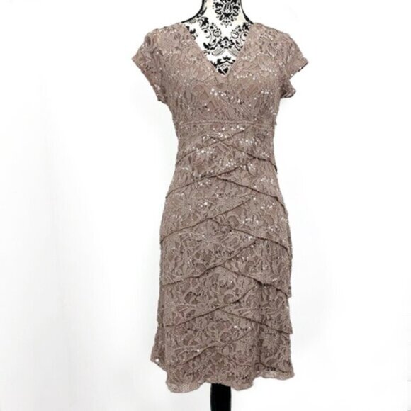 Jessica Sequin Lace Tiered Cocktail Dress - Picture 1 of 7
